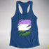 Genderqueer Pride Flag Ripped Reveal Racerback Tank - Royal